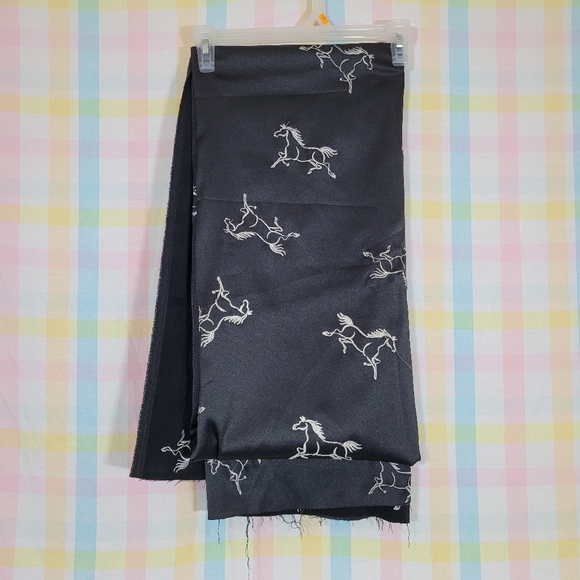 Equestrian 3 sq/yard fabric scrap faux suede stretchy black embroidered material - Picture 2 of 4